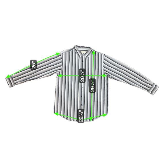 Size‎ M Michael Kors Men’s Dress Shirt Gray Black White Stripe Long Sleeve - Picture 4 of 4